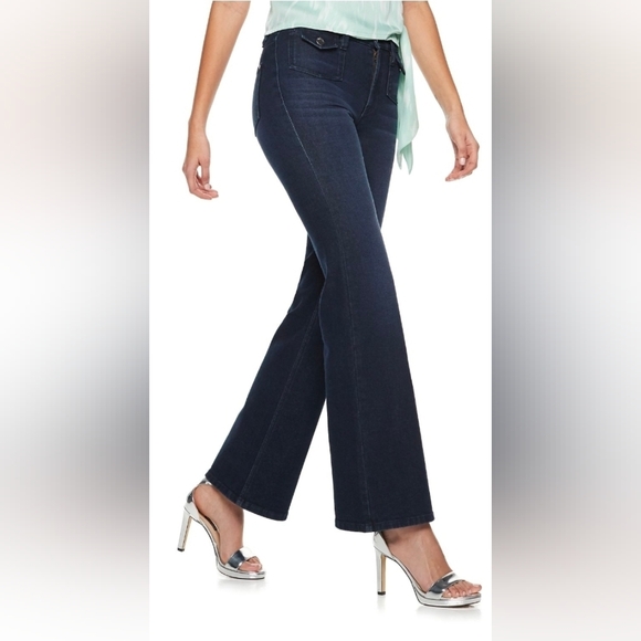 Nine West Denim - Nine West NEW High-Rise Flare Jeans in Dark Wash - Size 10